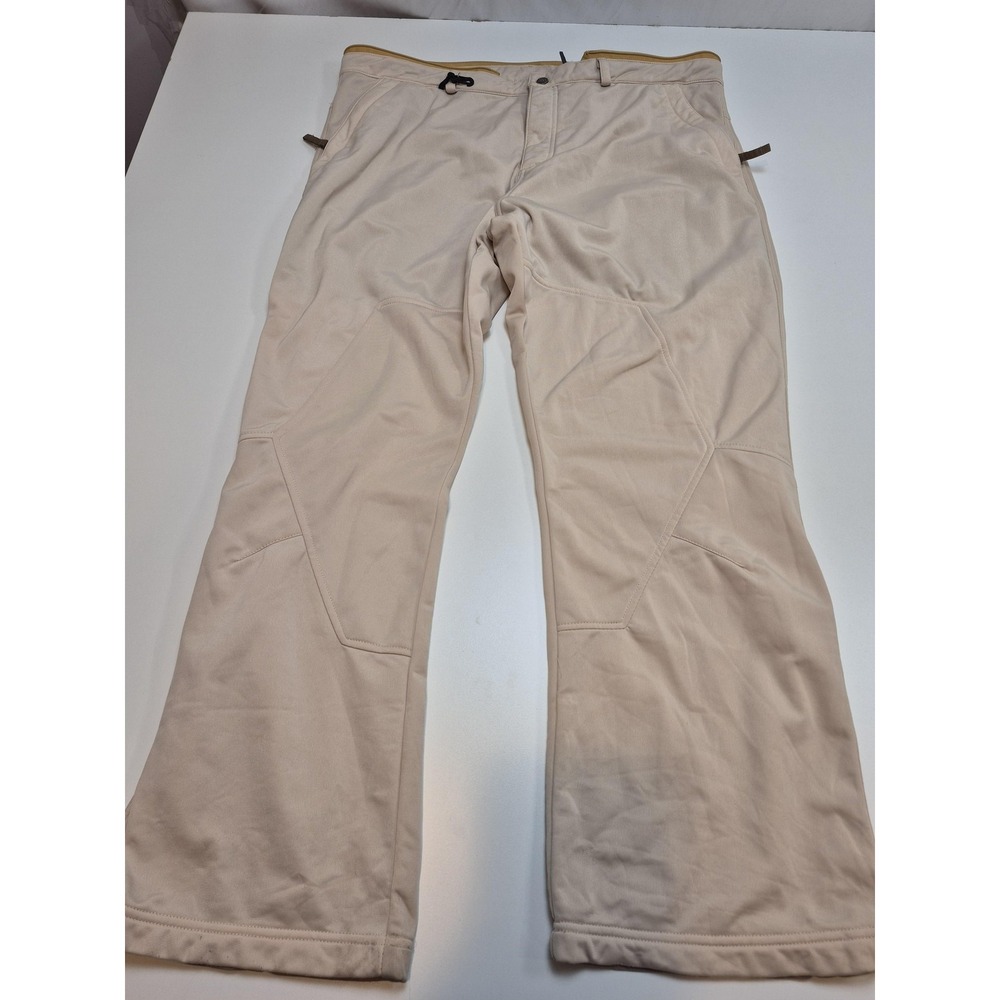 686 Snow Pants Mens XL Beige Softshell Insulated Ski Snowboard Winter Polyester